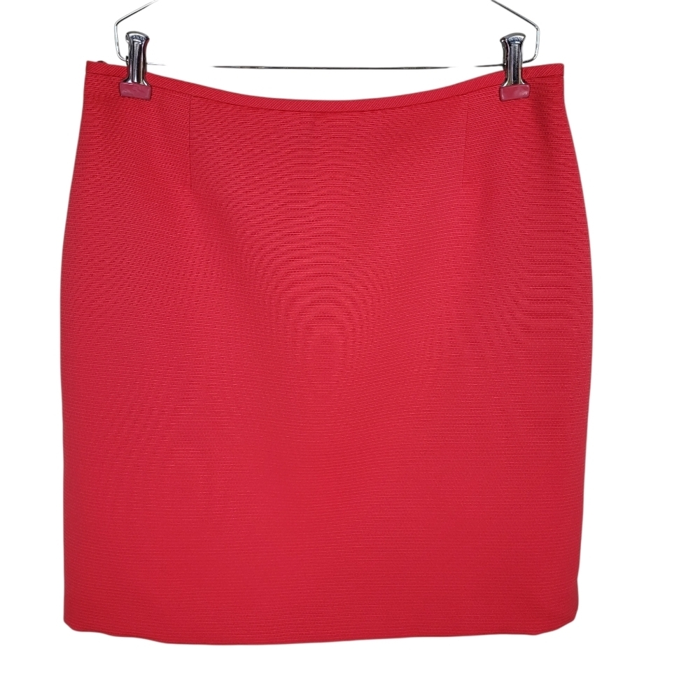 Tahari ASL Skirt Suit Size 12P Coral Beaded Embroidered Blazer Textured New - Picture 7 of 12